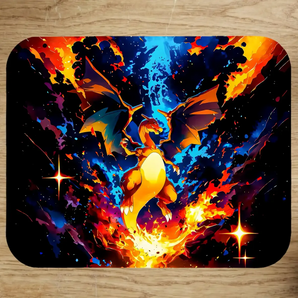 Tapis Dracaufeu Pokémon illustré à la main en Anjou
